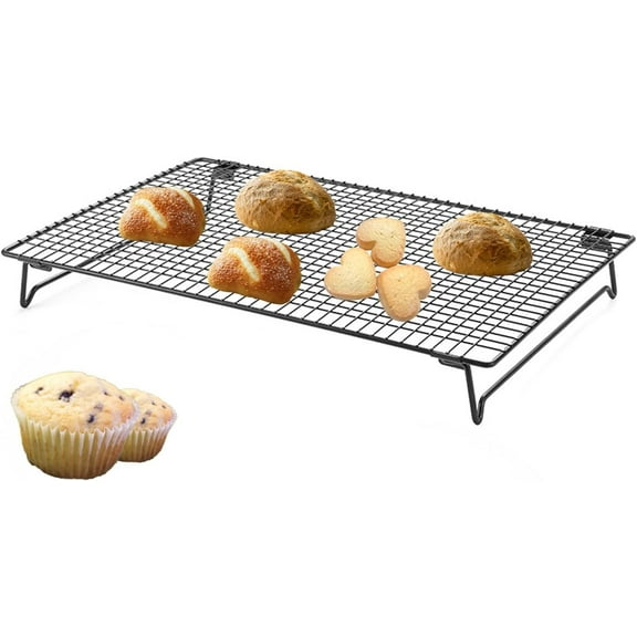 Large Foldable Cooling Racks for Baking,16.77" x 11" Durable Carbon Steel Wire Cooling Baking Racks - Used as an Oven Rack, Cookie Cooling Rack, and Drying Rack