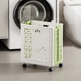 thumbnail image 1 of Large Foldable Laundry Cart with Wheels, Portable Clothes Hamper Organizer, Space-Saving Basket, for Home Use or Travel Storage, 1 of 6