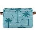 thumbnail image 1 of Large Foldable Storage Bin Summer Palm Trees Dolphin Fabric Storage Baskets Collapsible Decorative Baskets Organizing Basket Bin with PU Handles for Shelves Home Closet-1Pack Decor Gifts, 1 of 7