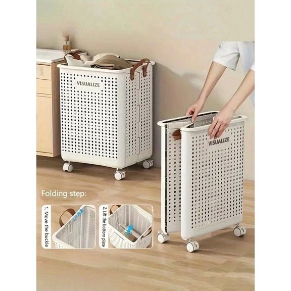 Large Foldable Storage Box with Lid, Stackable Wardrobe Organizer Bin for Clothes, Toys, Snacks & Shoes, Durable Under Bed Plastic Storage Basket, 1-Pack