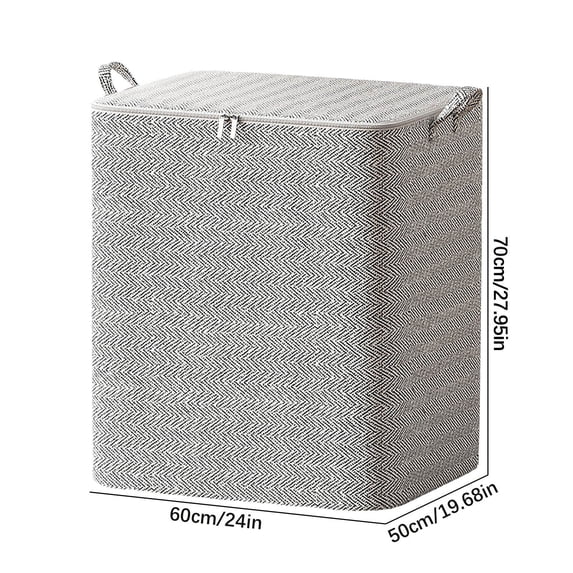 Large Foldable Storage Box With Lid, Space-Saving Fabric Collapsible Organizer Bin For Under-Bed And Closet Storage 220L