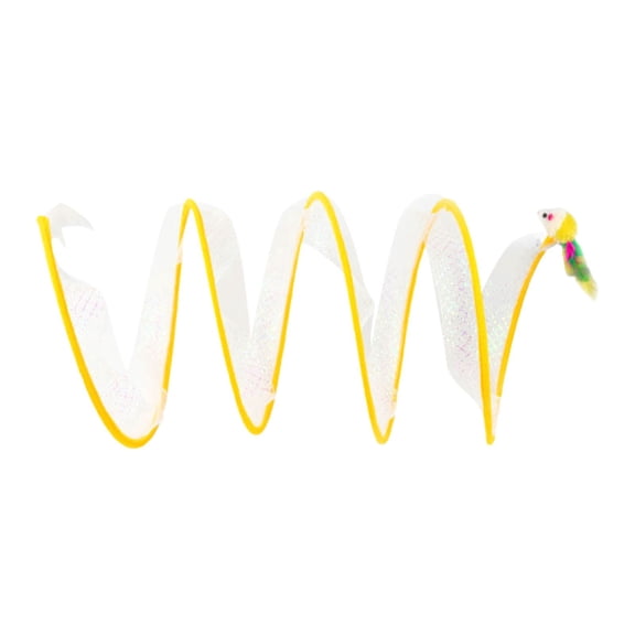 Large Folded Spiral Cat Tunnel Toy for Indoor Play and Self Entertainment with Doll