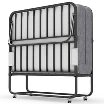 Large Folding Bed with Mattress, 75" x 46" Folded Bed, Rollaway Bed Guest Bed for Adults with Sturdy Frame