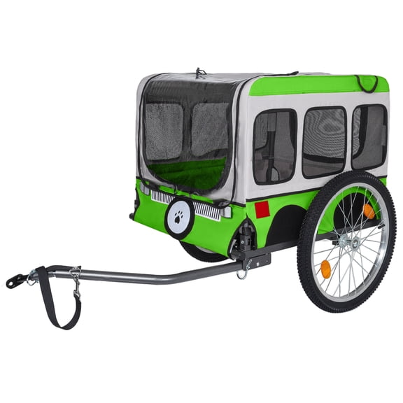 Large Folding Bike Trailer for Dogs - 20×2 1/8 Inches Wheels, Heavy-Duty Steel Frame, Spacious Design, All-Terrain Cycling, Jogging & Camping Adventure
