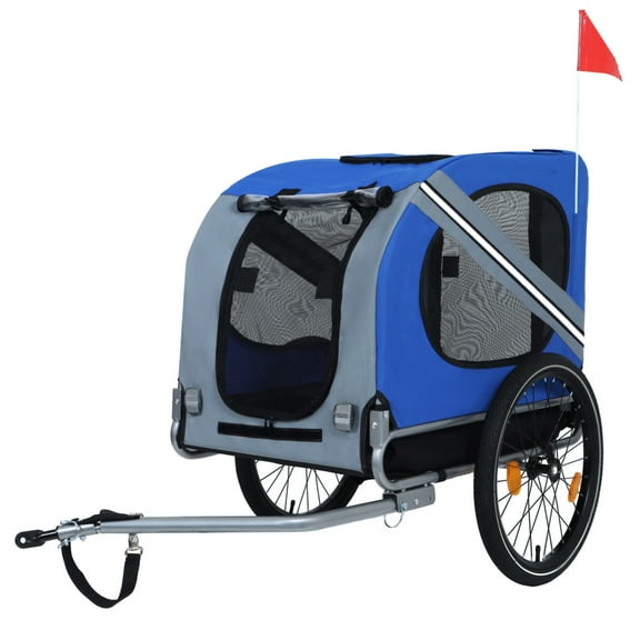 Large Folding Bike Trailer for Dogs – 66LB Capacity All-Terrain Pet Carrier, Durable Steel Frame