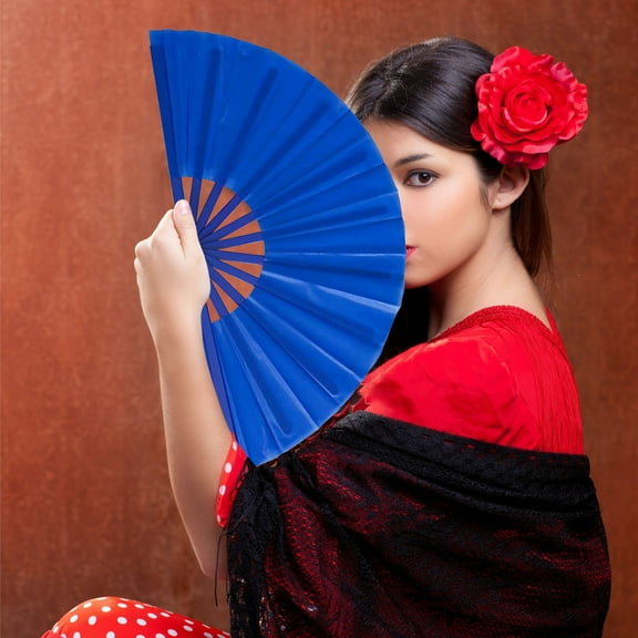 Large Folding Fan, Glitter Fan With Bag,Folding Nylon-Cloth Hand Fan, Women Hand Folding Fans Hand Fan Gift fan Craft fan Folding Fan Dance Fan