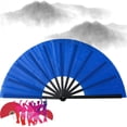 thumbnail image 1 of Large Folding Fans Rave Hand Clap Fan Popping Fan for Line Dancing, Big Foldable Clacking Fans for Boots On The Ground Dance Festival, Dancing, Performance (Blue), 1 of 6