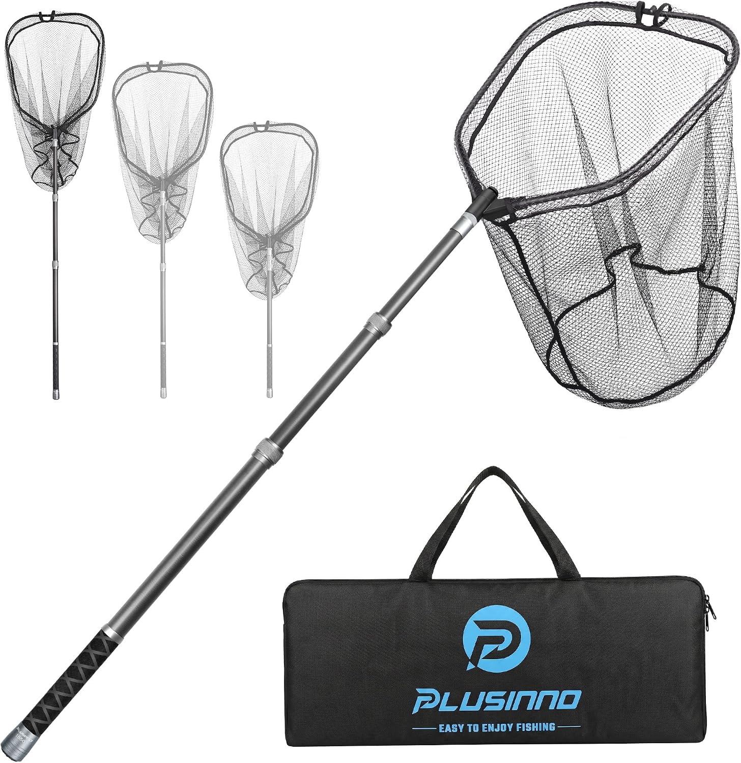 adjustable length fishing net RESTCLOUD Landing with Telescoping Pole Handle, Fishing ne it enables effortless docking Eagle Claw Folding Landing Net