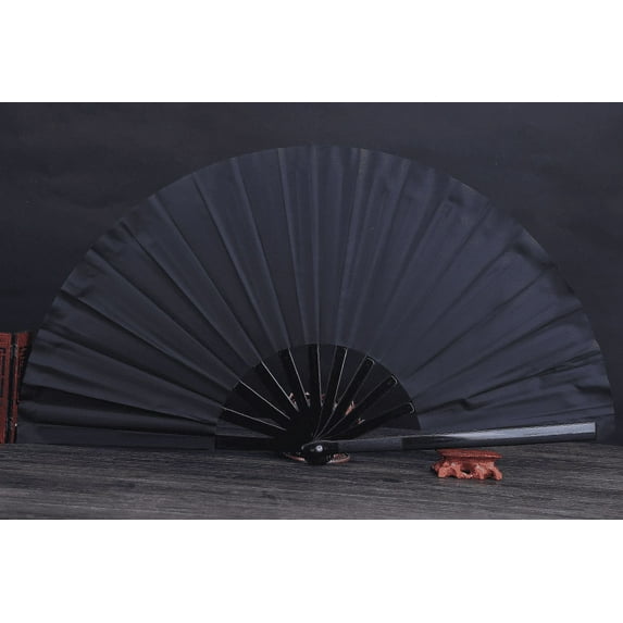 Large Folding Hand Fans for Men/Women - Chinese Kung Fu Tai Chi Handheld Fans - for EDM, Music Festival, Club, Event, Party, Dance, Performance, Decoration (2 Packs)