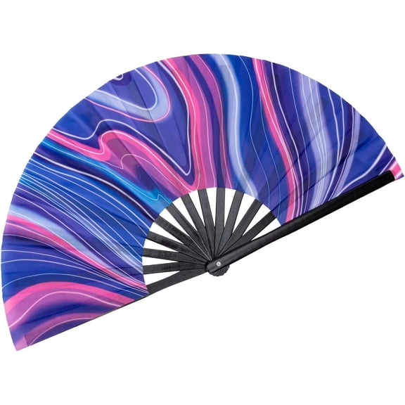 Large Folding Hand Rave Fan Popping Fan for Line Dancing Clacking Fans for Boots On The Ground Dance,Party,Decoration,Festival (Purple Basses)