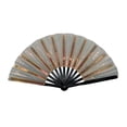thumbnail image 1 of Large Folding Hand Rave Fan Popping Fan for Line Dancing Clacking Fans for Boots On The Ground Dance,Party,Decoration,Festival (White), 1 of 2