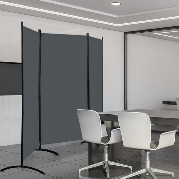 Large Folding Panel Portable Stand Room dividers Privacy Screen for Bedroom Dining Room Screens Curtains Partition Home Office Dorm Separation (White, Three Panel)