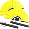 thumbnail image 1 of Maitys Large Folding Hand Silk Fans Chinese Handheld Tai Ji Fan for Men and Women, Festival, Line Dance, Kungfu, Martial Art, Gift(Black,2 Packs), 1 of 10