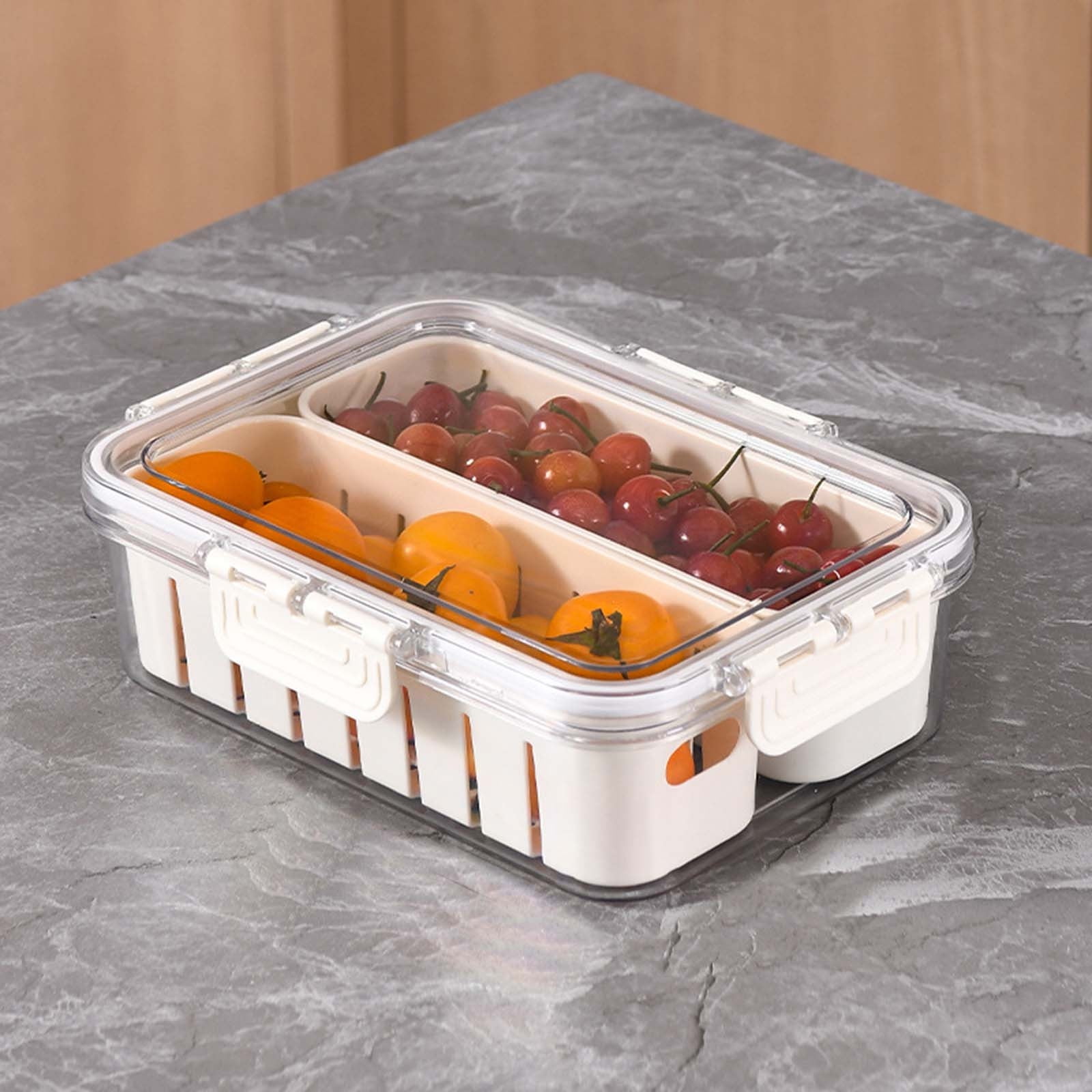 Large Food Storage Containers Divided Serving Tray With Lid And Handle