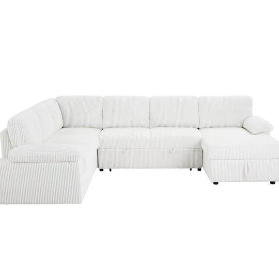 Large For Bedroom Use - Corduroy Upholstered Deep Seat Right Sleeper Sofabed Versatile Couch Upholstery With