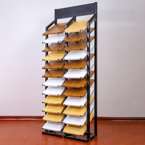 Large Format Cabinet/Door/Tile Samples Display Rack, Marble Slab Organizer Shelf for Retail Stores/Trade Show, Multi Layer Floor Standing Plaque Sample Stand