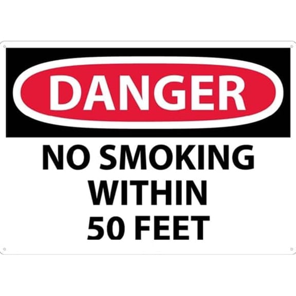 Large Format Danger No Smoking Within 50 Feet Sign Metal Sign 8x12 Inch for Security Use