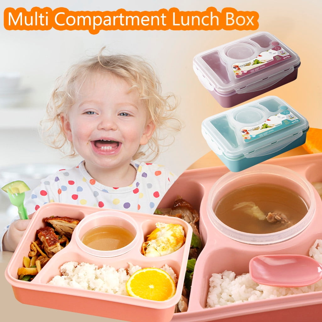 Large FourLattice Lunch Box,Partition Integrated,Lunch Box Snacks