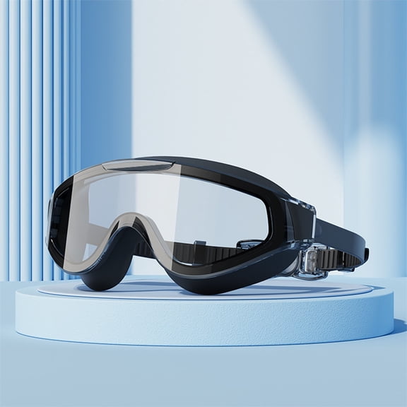 Large Frame Electroplated Swimming Goggles, Anti-Fog and Leak-Proof Goggles with Silicone Seal for Men and Women Swimmers