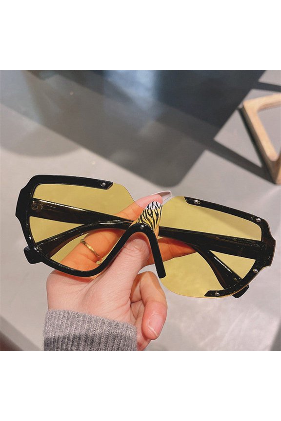 Large Frame Round Face Sunglasses for Sporty, Casual, and Retro Styles - Resin Lens and Plastic Metal Frame