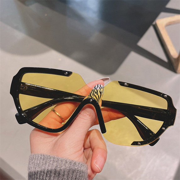Round Sunglasses Large Frame Resin Lens Plastic Metal Frame For Sport Outings Fishing Retro Sun Unisex UV Protection