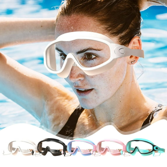Large Frame Swim Goggles for Adults - Electroplated Anti-Fog HD Myopia Swimming Goggles with Adjustable Nose Cover, Leak-Proof Seal for Men & Women, Pool & Open Water by PALIFEUR