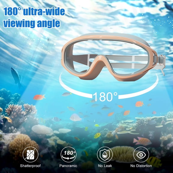 Large Frame Swim Goggles with Gradient Lens and Soft Seal, for Adult and Youth Swimming Training and Recreation