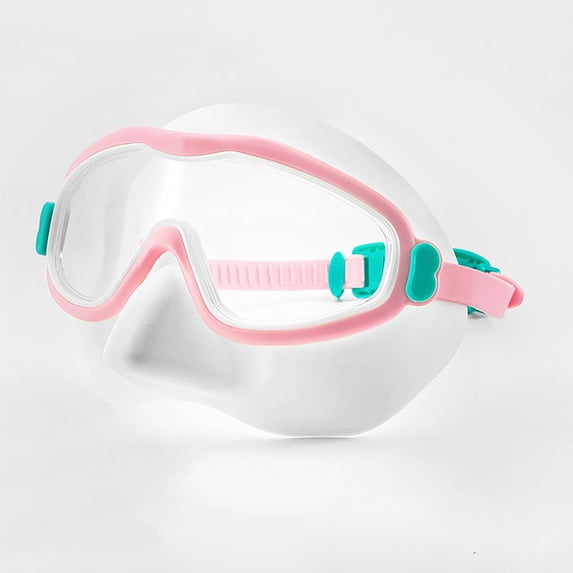 Large Frame Swimming Goggles Adult Eye Protection Nose Cover Swim Gear with HD Lenses Wide View for Pool Training Beach Snorkeling Water Sports Protective Eyewear
