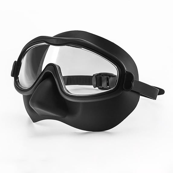 Large Frame Swimming Goggles Adult Eye Protection Nose Cover Swim Gear with HD Lenses Wide View for Pool Training Beach Snorkeling Water Sports Protective Eyewear