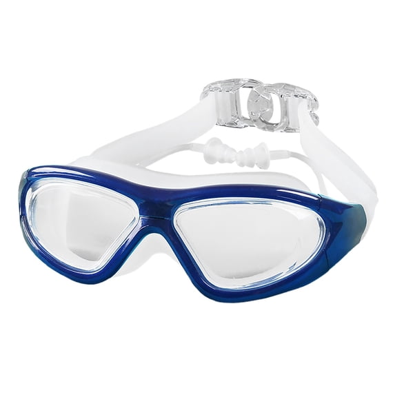 Large Frame Wide View Swimming Goggles, Anti-Fog Waterproof No Leak Swim Goggles for Men Women Water Sports(White,16.7cm)(White,16.7cm)