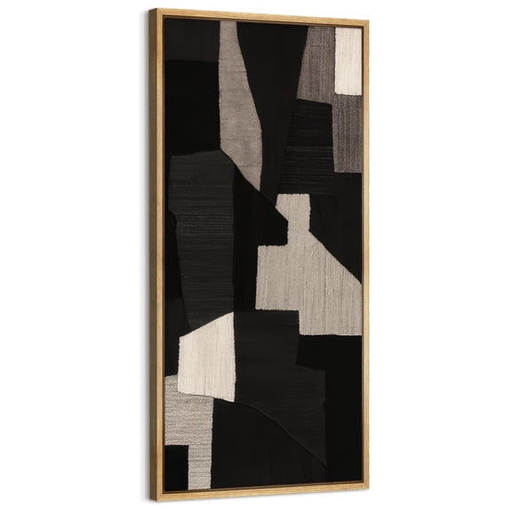 Large Framed Canvas Art for Living Room Wall Decor, Abstract Geometric Canvas Print for Bedroom Decoration - 60"x30" Natural Framed