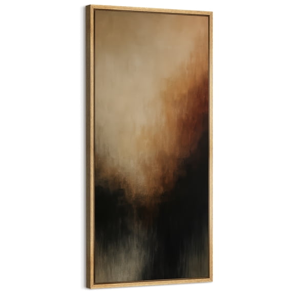 Large Framed Canvas Art for Living Room Wall Decor, Brown Black Abstract Canvas Print for Bedroom Decoration - 60"x30" Natural Framed