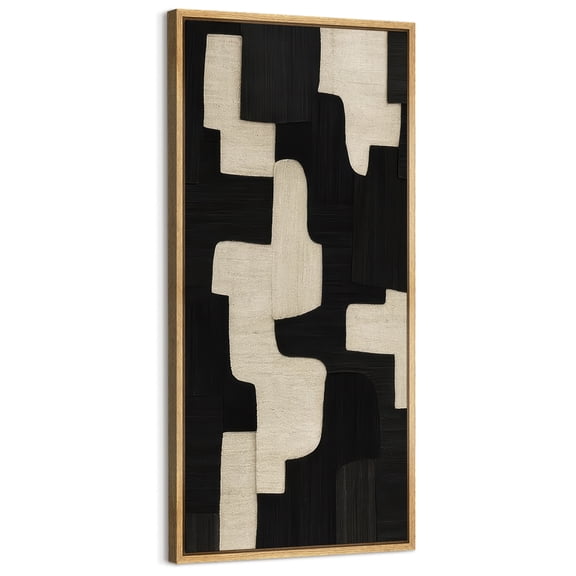 Large Framed Canvas Art for Living Room Wall Decor, Geometric Abstract Canvas Print for Bedroom Decoration - 60"x30" Natural Framed