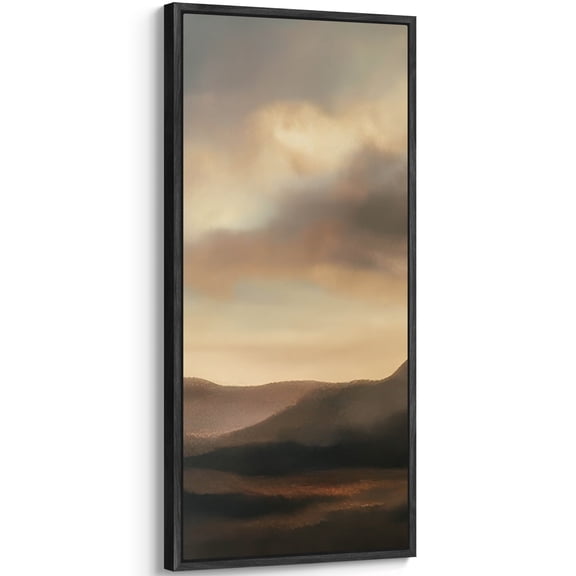 Large Framed Canvas Art for Living Room Wall Decor, Mountain Clouds Abstract Landscape Canvas Print for Bedroom Decoration - 60"x30" Black Framed