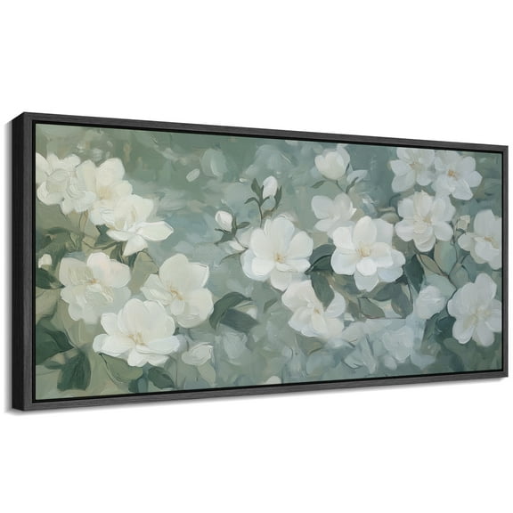 Large Framed Canvas Print Abstract Modern Wall Art Decorative Ready to Hang Painting for Living room Bedroom - 60"x30" Black Frame