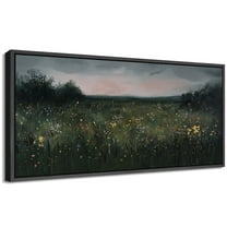 Large Framed Canvas Print Abstract Modern Wall Art Decorative Ready to Hang Painting for Living room Bedroom - 60"x30" Black Frame