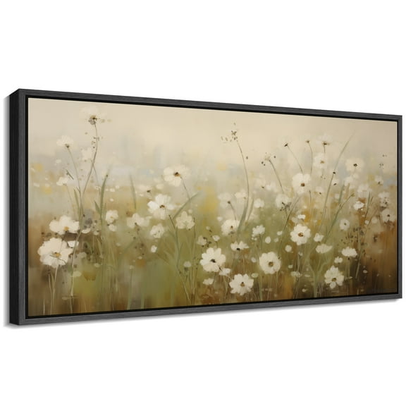 Large Framed Canvas Print Abstract Modern Wall Art Decorative Ready to Hang Painting for Living room Bedroom - 60"x30" Black Frame