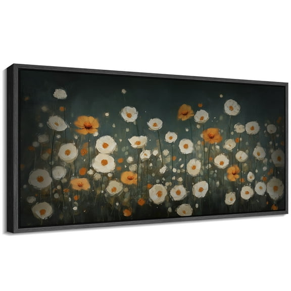 Large Framed Canvas Print Abstract Modern Wall Art Decorative Ready to Hang Painting for Living room Bedroom - 60"x30" Black Frame