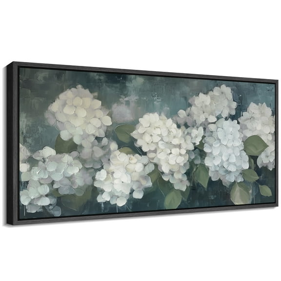 Large Framed Canvas Print Abstract Modern Wall Art Decorative Ready to Hang Painting for Living room Bedroom - 60"x30" Black Frame