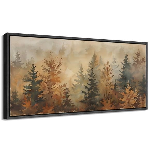 Large Framed Canvas Print Abstract Modern Wall Art Decorative Ready to Hang Painting for Living room Bedroom - 60"x30" Black Frame