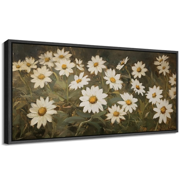 Large Framed Canvas Print Abstract Modern Wall Art Decorative Ready to Hang Painting for Living room Bedroom - 60"x30" Black Frame