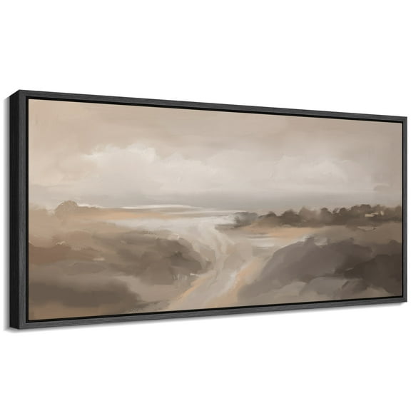Large Framed Canvas Print Abstract Modern Wall Art Decorative Ready to Hang Painting for Living room Bedroom - 60"x30" Black Frame