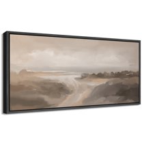 Large Framed Canvas Print Abstract Modern Wall Art Decorative Ready to Hang Painting for Living room Bedroom - 60"x30" Black Frame
