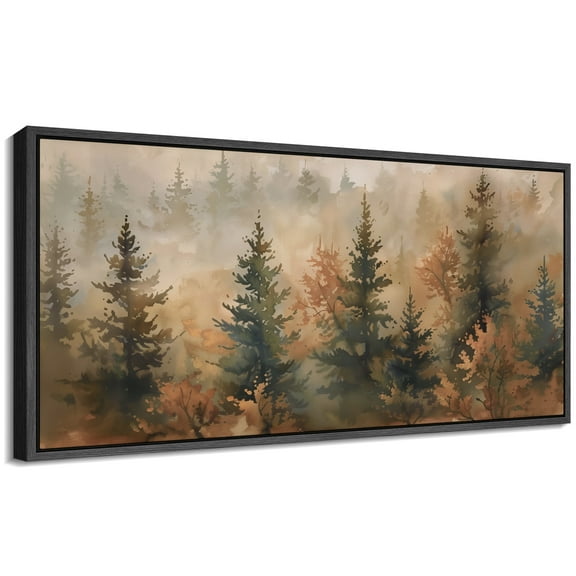 Large Framed Canvas Print Abstract Modern Wall Art Decorative Ready to Hang Painting for Living room Bedroom - 60"x30" Black Frame