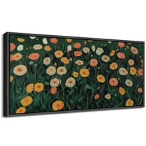 Large Framed Canvas Print Daisies Wall Art Decorative Ready to Hang Painting for Living room Bedroom - 60"x30" Black Frame