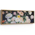 thumbnail image 1 of Large Framed Canvas Print Dark Floral Romantic Vintage BloomWall Art Decorative Ready to Hang Painting for Living room Bedroom 60x20 inches Natural Frame, 1 of 7