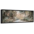 thumbnail image 1 of Large Framed Canvas Print Foggy Pine Trees with Warm Earth Tones, Cozy Wall Art Decorative Ready to Hang Painting for Living room Bedroom - 60"x20" Black Frame, 1 of 9