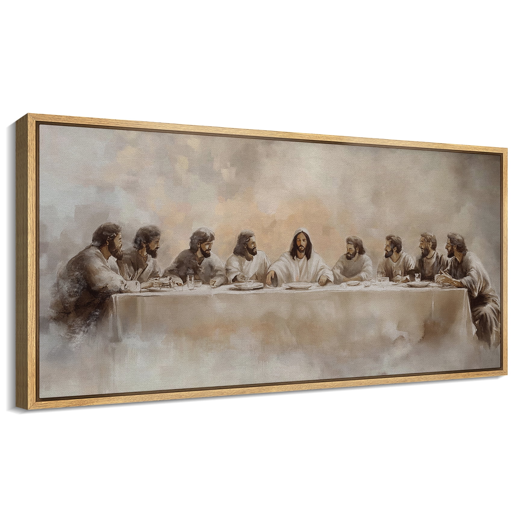 Large Framed Canvas Print The Last Supper - Classic Religious ...