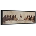 thumbnail image 1 of Large Framed Canvas Print The Last Supper Framed Canvas - Classic Religious Wall Art Decorative Ready to Hang Painting for Living room Bedroom - 60"x20" Black Frame, 1 of 9