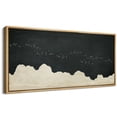 thumbnail image 1 of Large Framed Canvas Print Minimalist Dark Night Sky with Flying BirdsWall Art Decorative Ready to Hang Painting for Living room Bedroom 60x30 inches Natural Frame, 1 of 7